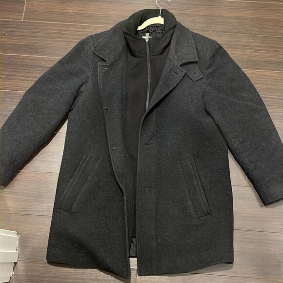 CALVIN KLEIN Men’s Classic Fit Gray Wool Blend Overcoat, 38R - Picture 4 of 13